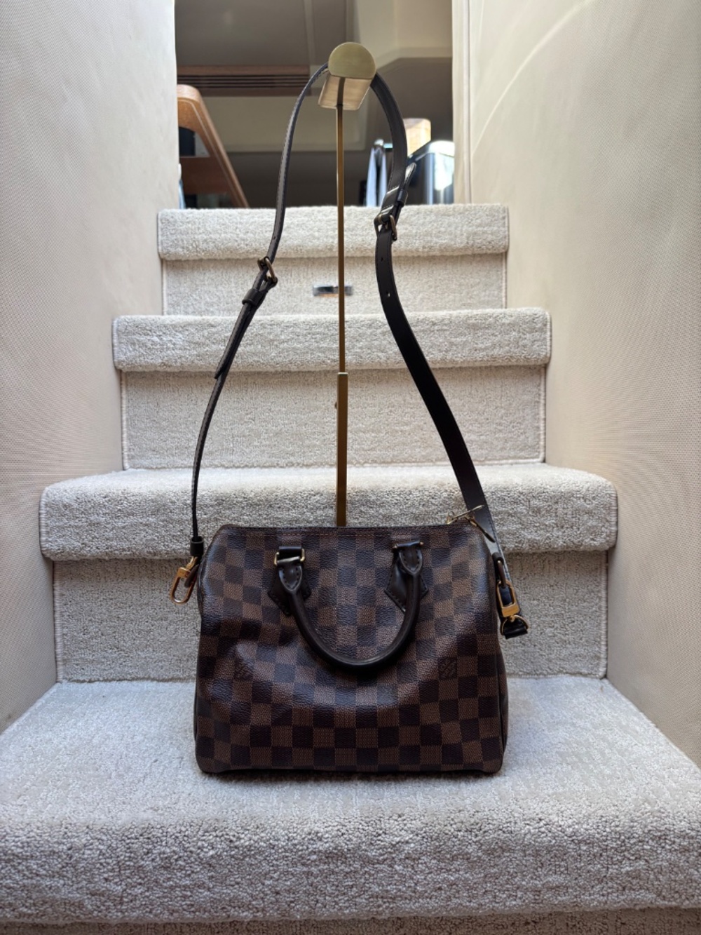 Louis Vuitton Damier Ebene Speedy 25 with optional Crossbody Strap Pre-Owned
